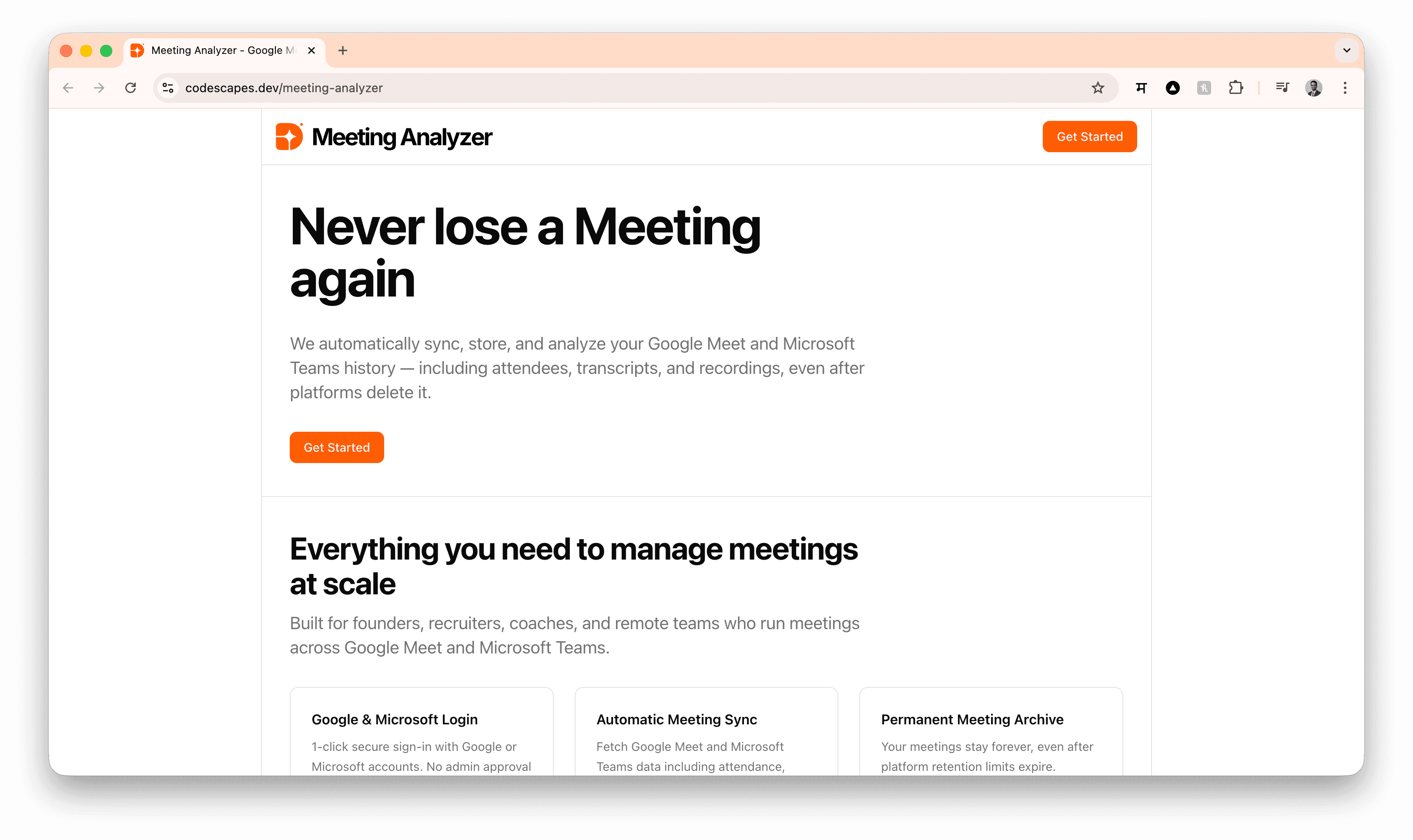 Meeting Analyzer screenshot 1