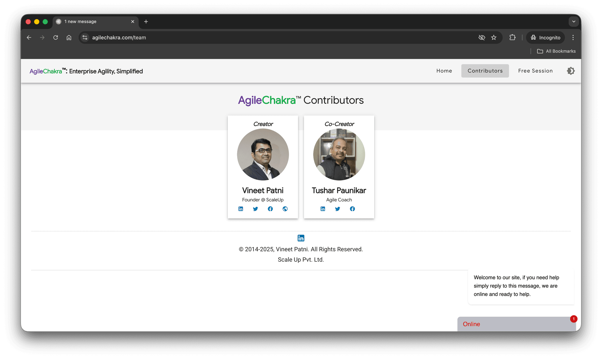 Agile Chakra Website 3
