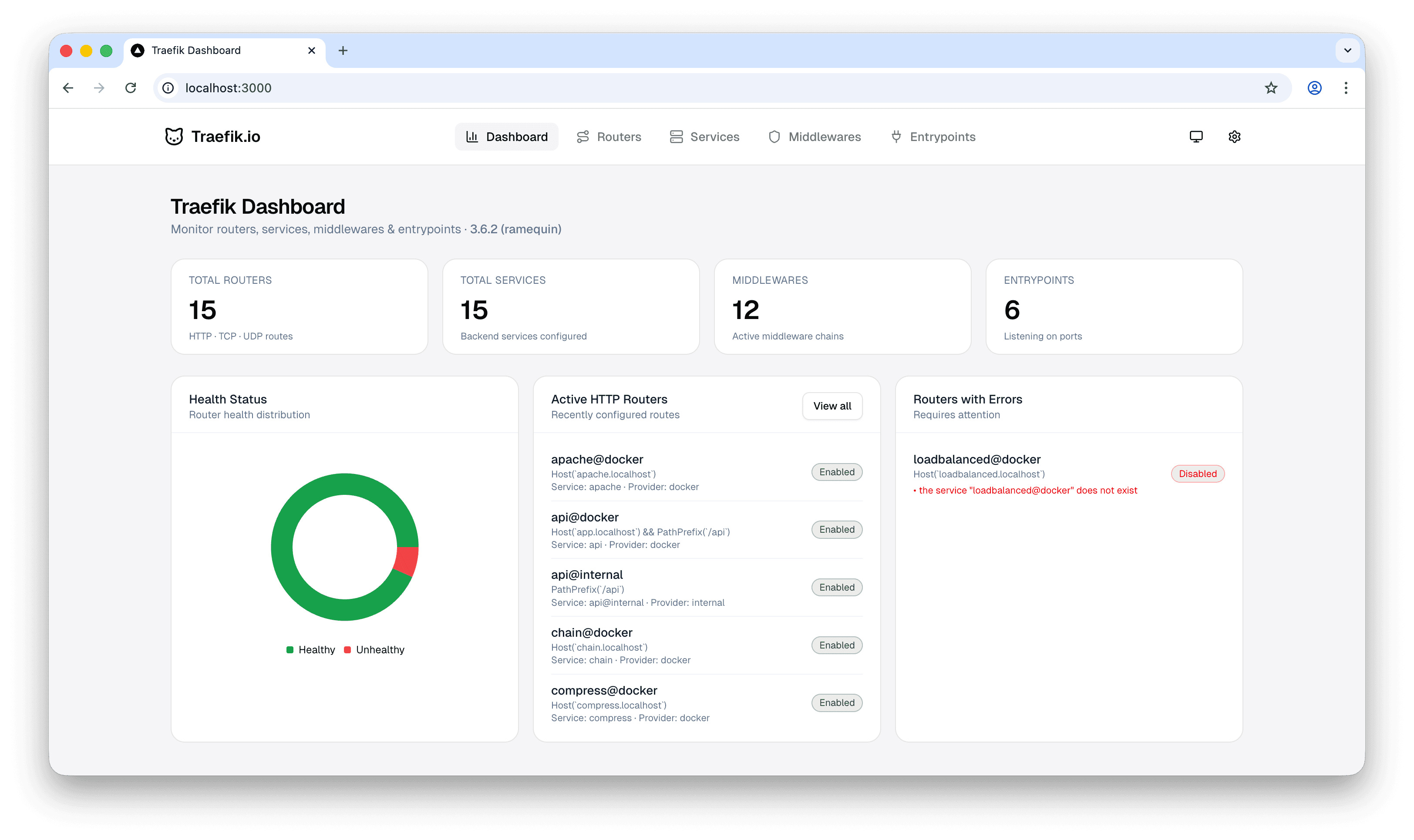 Traefik Dashboard screenshot 2