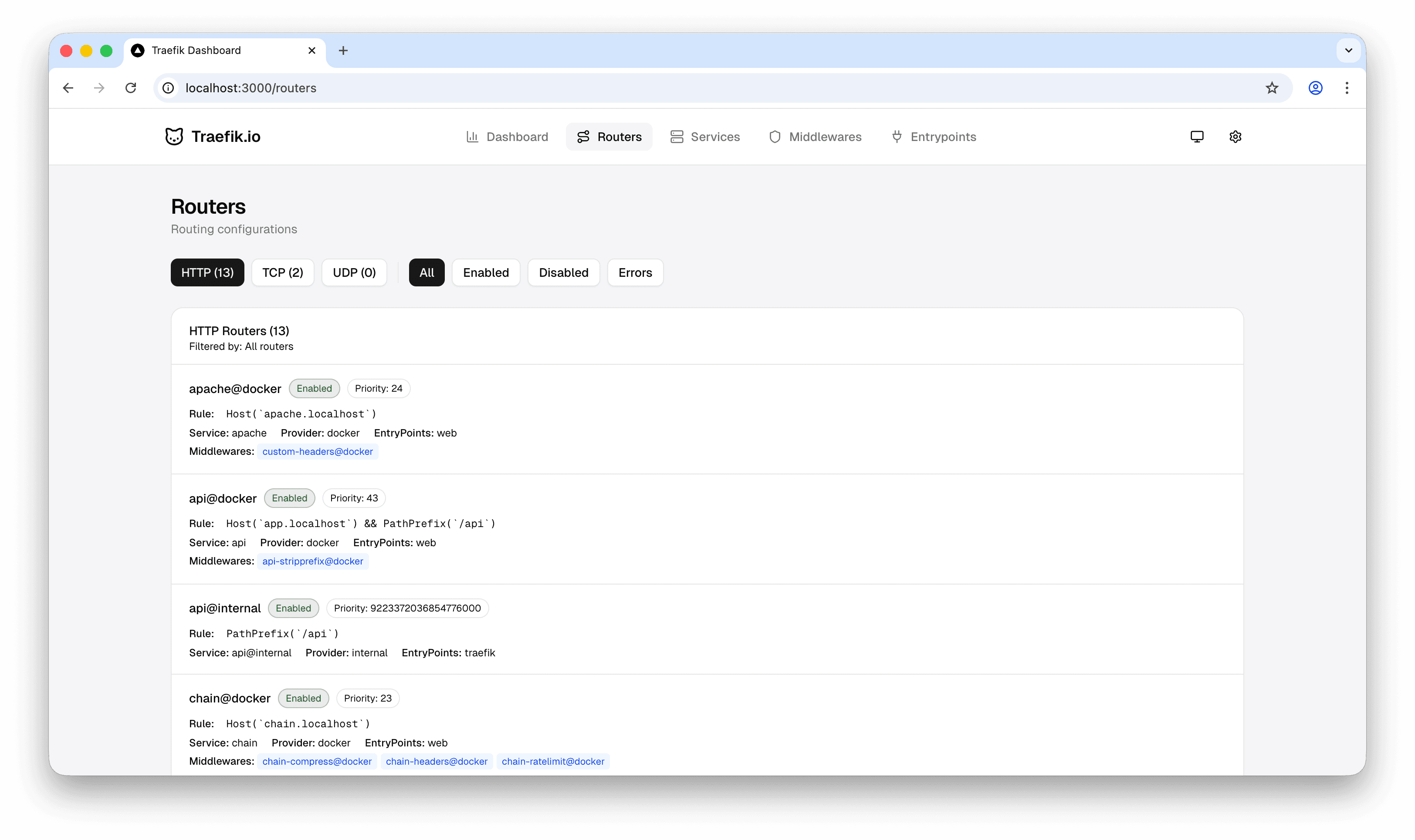 Traefik Dashboard screenshot 3