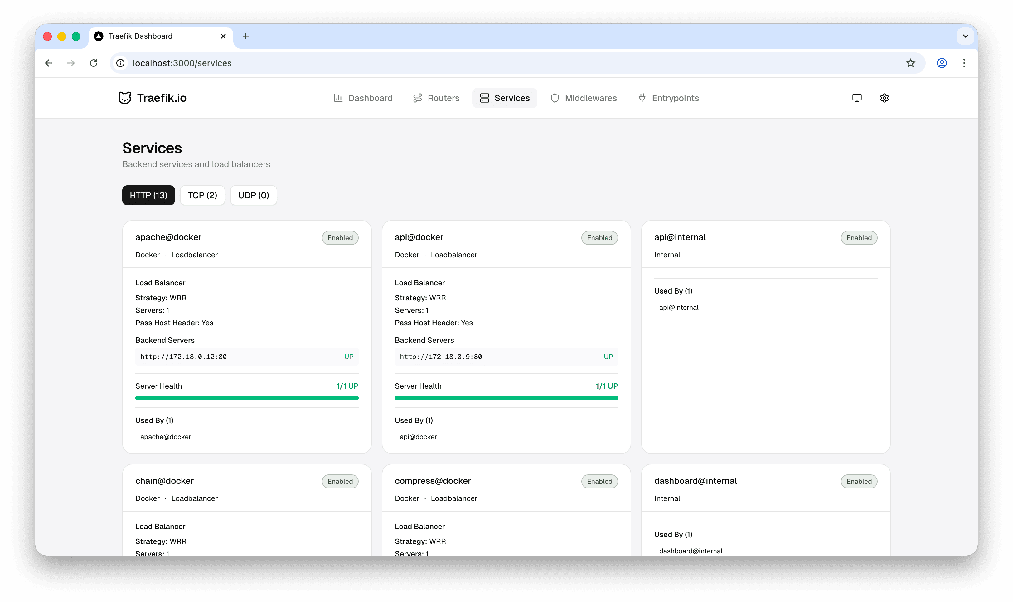 Traefik Dashboard screenshot 4